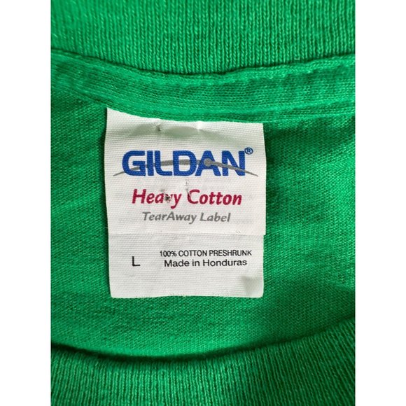 Gildan Mistletoe Present Ugly Christmas Sweater TShirt Sz Large Green Cotton - Picture 5 of 16